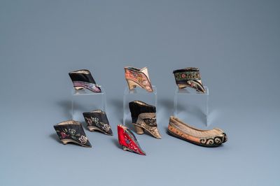 Huit chaussures 'lotus', Chine, 19ème
