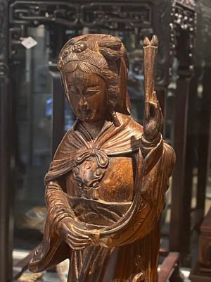 Huit immortelles en bois sculpté, Chine, 19ème — photo 5