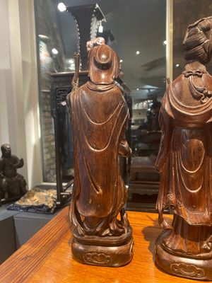 Huit immortelles en bois sculpté, Chine, 19ème — photo 9