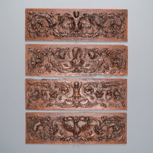 Huit panneaux à décor de grotesques en chêne sculpté, Pays Bas méridionaux, 17ème — photo 11