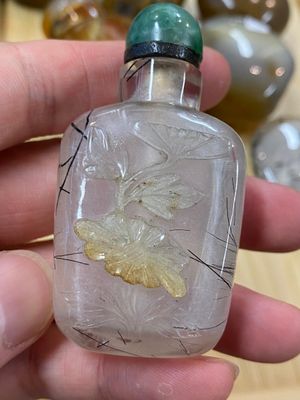 Huit tabatières en agate, pierres dures et quartz, 19/20ème — photo 10