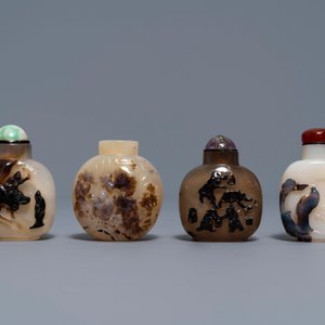 Huit tabatières en agate sculptée, Chine, 19/20ème — photo 2