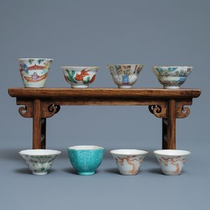 Huit tasses à vin en porcelaine de Chine, 19/20ème — photo 1