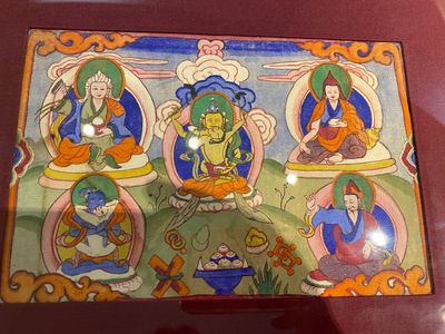 Huit tsaklis et trois couvertures de livres en bois peint, Tibet, 19ème — photo 15