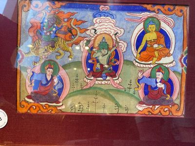 Huit tsaklis et trois couvertures de livres en bois peint, Tibet, 19ème — photo 8