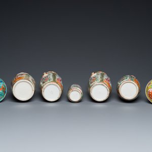 Huit vases en porcelaine de Chine famille rose de Canton, deux 'de Nankin' et deux bols, 19/20ème — photo 13
