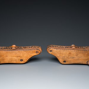 Importante paire de daims en émaux cloisonnés sur socles en bois ajouré, Chine, 19ème — photo 9