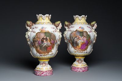 Importante paire de vases en porcelaine de Meissen, 19ème