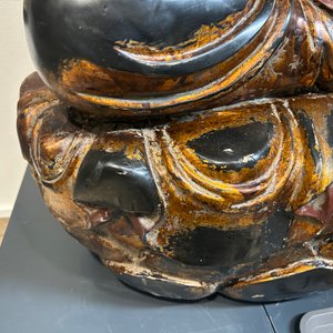 Importante sculpture de Bouddha Shaka en bois laqué et doré, Japon, Edo — photo 10
