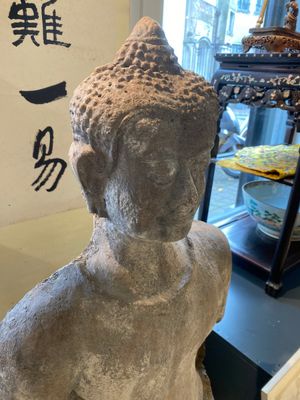 Importante sculpture de Bouddha Shakyamuni en stuc, Thaïlande, région de Haripunchai, 13ème — photo 11