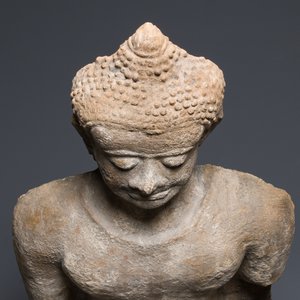Importante sculpture de Bouddha Shakyamuni en stuc, Thaïlande, région de Haripunchai, 13ème — photo 5