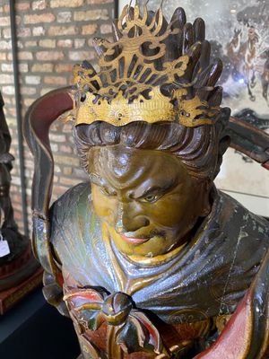 Importante sculpture d'un général divin en bois laqué et polychromé, Japon, Edo, datée 1623 — photo 17
