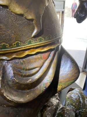 Importante sculpture d'un général divin en bois laqué et polychromé, Japon, Edo, datée 1623 — photo 32