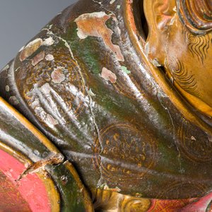 Importante sculpture d'un général divin en bois laqué et polychromé, Japon, Edo, datée 1623 — photo 11