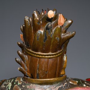Importante sculpture d'un général divin en bois laqué et polychromé, Japon, Edo, datée 1623 — photo 19