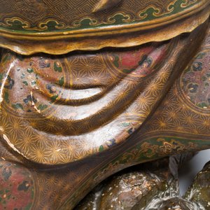 Importante sculpture d'un général divin en bois laqué et polychromé, Japon, Edo, datée 1623 — photo 22
