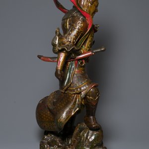 Importante sculpture d'un général divin en bois laqué et polychromé, Japon, Edo, datée 1623 — photo 3