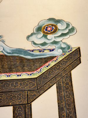 In the manner of Chen Shaofeng 陳兆鳳 (Late Qing Dynasty): 'Qinggong 清供', ink and colour on paper, Cixi mark, 20th C. — photo 16
