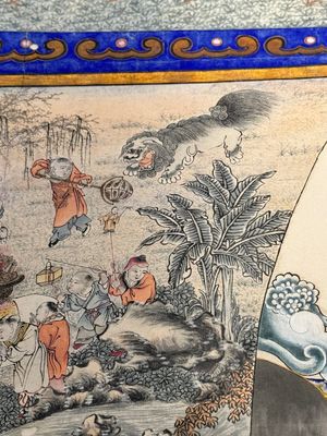 In the manner of Chen Shaofeng 陳兆鳳 (Late Qing Dynasty): 'Qinggong 清供', ink and colour on paper, Cixi mark, 20th C. — photo 20