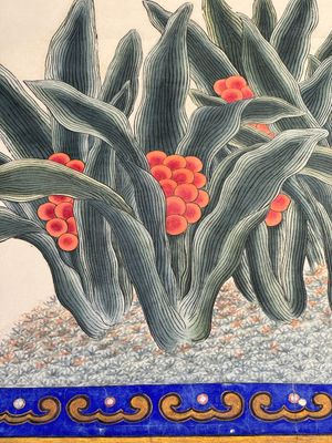 In the manner of Chen Shaofeng 陳兆鳳 (Late Qing Dynasty): 'Qinggong 清供', ink and colour on paper, Cixi mark, 20th C. — photo 21