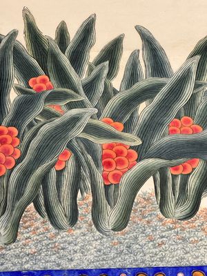 In the manner of Chen Shaofeng 陳兆鳳 (Late Qing Dynasty): 'Qinggong 清供', ink and colour on paper, Cixi mark, 20th C. — photo 22