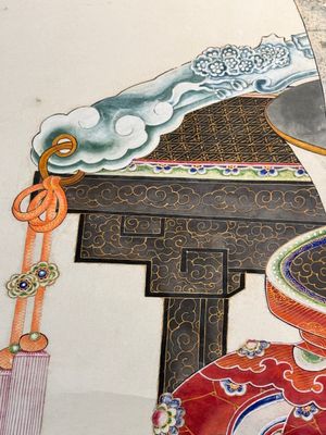 In the manner of Chen Shaofeng 陳兆鳳 (Late Qing Dynasty): 'Qinggong 清供', ink and colour on paper, Cixi mark, 20th C. — photo 7