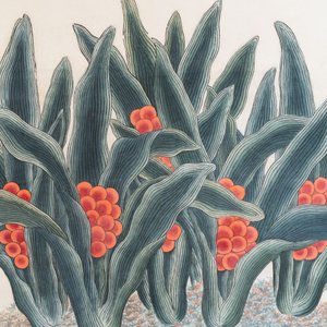 In the manner of Chen Shaofeng 陳兆鳳 (Late Qing Dynasty): 'Qinggong 清供', ink and colour on paper, Cixi mark, 20th C. — photo 4