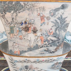 In the manner of Chen Shaofeng 陳兆鳳 (Late Qing Dynasty): 'Qinggong 清供', ink and colour on paper, Cixi mark, 20th C. — photo 5