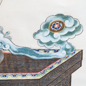 In the manner of Chen Shaofeng 陳兆鳳 (Late Qing Dynasty): 'Qinggong 清供', ink and colour on paper, Cixi mark, 20th C. — photo 7