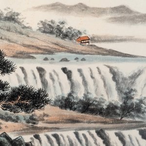 In the manner of Huang Chün-Pi 黃君璧 (1898-1991): 'Waterfall', ink and colour on paper, 20th C. — 照片 2