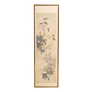 In the manner of Huang Zhishu 黃之淑 (1792-1853): 'The Blossoms of Spring', ink and colour on paper, 20th C. — photo 1