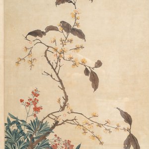 In the manner of Huang Zhishu 黃之淑 (1792-1853): 'The Blossoms of Spring', ink and colour on paper, 20th C. — photo 2