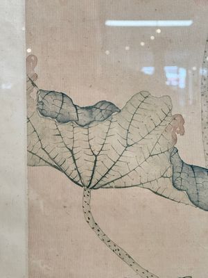 In the manner of Jiang Tingxi 蔣廷錫 (1669 - 1732): 'Mandarin ducks and lotus', ink and colour on silk, 19/20th C. — 照片 8