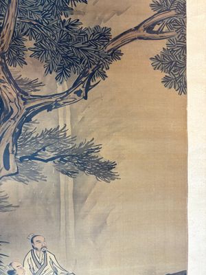 In the manner of Li Gonglin 李公麟 (1049-1106): 'Sages and servant under the tree', ink and colour on silk — photo 7