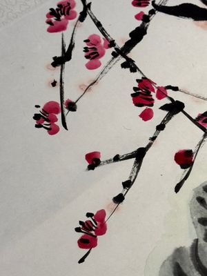 In the manner of Li Kuchan 李苦禪 (1899-1983): 'Chinese cabbage and prunus blossoms', ink and colour on paper — photo 11