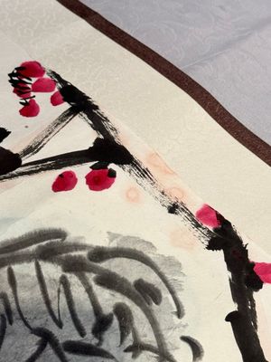 In the manner of Li Kuchan 李苦禪 (1899-1983): 'Chinese cabbage and prunus blossoms', ink and colour on paper — photo 13