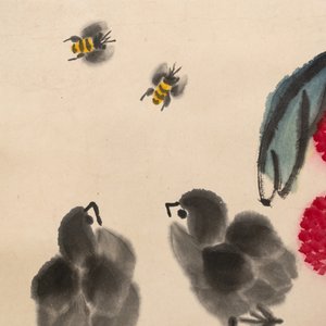 In the manner of Lou Shibai 娄师白 (1918-2010): 'Waxberries', ink and colour on paper — photo 3