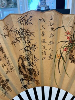 In the manner of Ma Quan 馬荃(18th C.): 'An ebony fan painted with 'Four Gentlemen 四君子', 19/20th C. — photo 10
