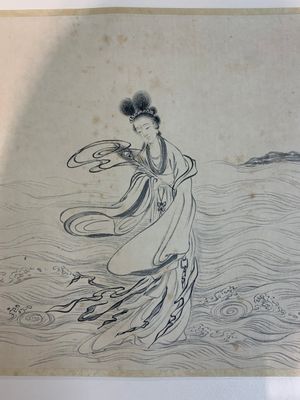 In the manner of Miao Jiahui 繆嘉慧 (1842-1918) and Liang Qichao 梁啟超 (1873-1929): 'Fairy and calligraphy', ink on silk, 19/20th C. — photo 9