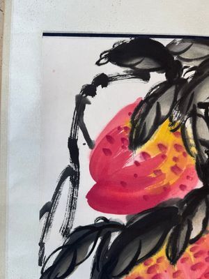 In the manner of Qi Baishi 齊白石 (1864-1957): 'Peaches', ink and colour on paper — photo 11
