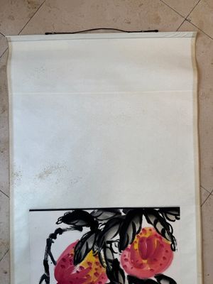 In the manner of Qi Baishi 齊白石 (1864-1957): 'Peaches', ink and colour on paper — photo 13