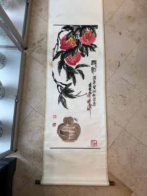 In the manner of Qi Baishi 齊白石 (1864-1957): 'Peaches', ink and colour on paper — photo 14