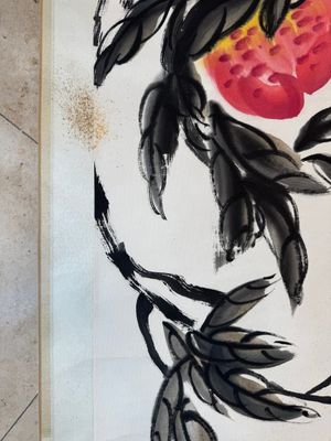 In the manner of Qi Baishi 齊白石 (1864-1957): 'Peaches', ink and colour on paper — photo 8