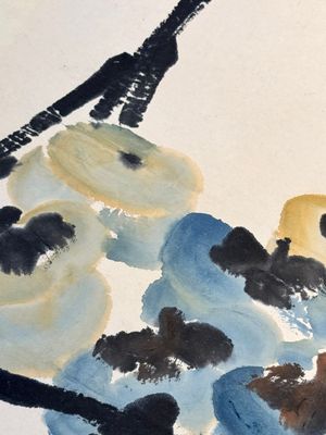 In the manner of Qi Baishi 齊白石 (1864-1957): 'Persimmons' and Wang Fuchang 王福厂(1880-1960): 'Calligraphy', ink and colour on paper — photo 8