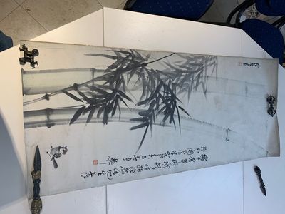 In the manner of Qi Gong 啟功 (1912-2005) and Lu Bi 律碧 'Calligraphy' and 'Bamboo', ink on paper — foto 6