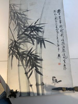 In the manner of Qi Gong 啟功 (1912-2005) and Lu Bi 律碧 'Calligraphy' and 'Bamboo', ink on paper — foto 9