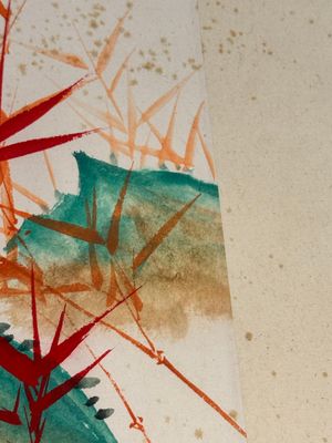 In the manner of Qi Gong 啟功 (1912-2005): 'Grapes' and 'Bamboo', ink and colour on paper, dated 1988 — photo 13