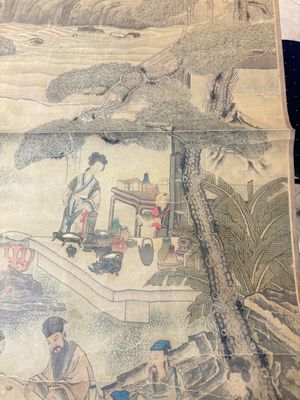 In the manner of Qian Gong 錢貢 (16/17th C.): 'Gathering of sages', ink and colour on silk, 19th C. — 照片 13