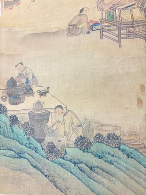In the manner of Qian Gong 錢貢 (16/17th C.): 'Gathering of sages', ink and colour on silk, 19th C. — 照片 17