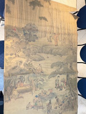 In the manner of Qian Gong 錢貢 (16/17th C.): 'Gathering of sages', ink and colour on silk, 19th C. — 照片 3